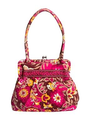 Vera Bradley Kisslock Alice Carnaby Quilted Floral Dual Handle Shoulder Bag